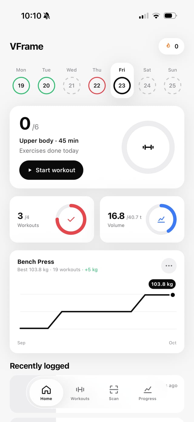 VFrame home screen