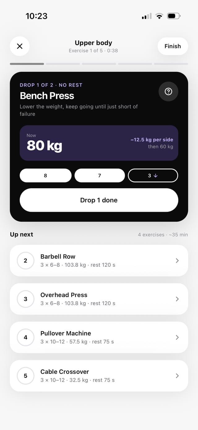 Guided drop set